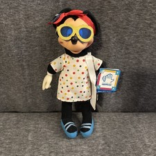 Rare 1987 Applause Minnie Mouse Tourist Plush Doll Polka Dot Dress, Sunglasses