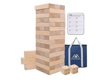 Large Tumble Tower Family Game 57 Pine Blocks-Starts 22” High-Grows Up To 4ft