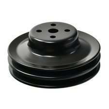 Polea de bomba de agua de doble ranura de acero negra para 1965-69 SBF 260 289 302 351W V8