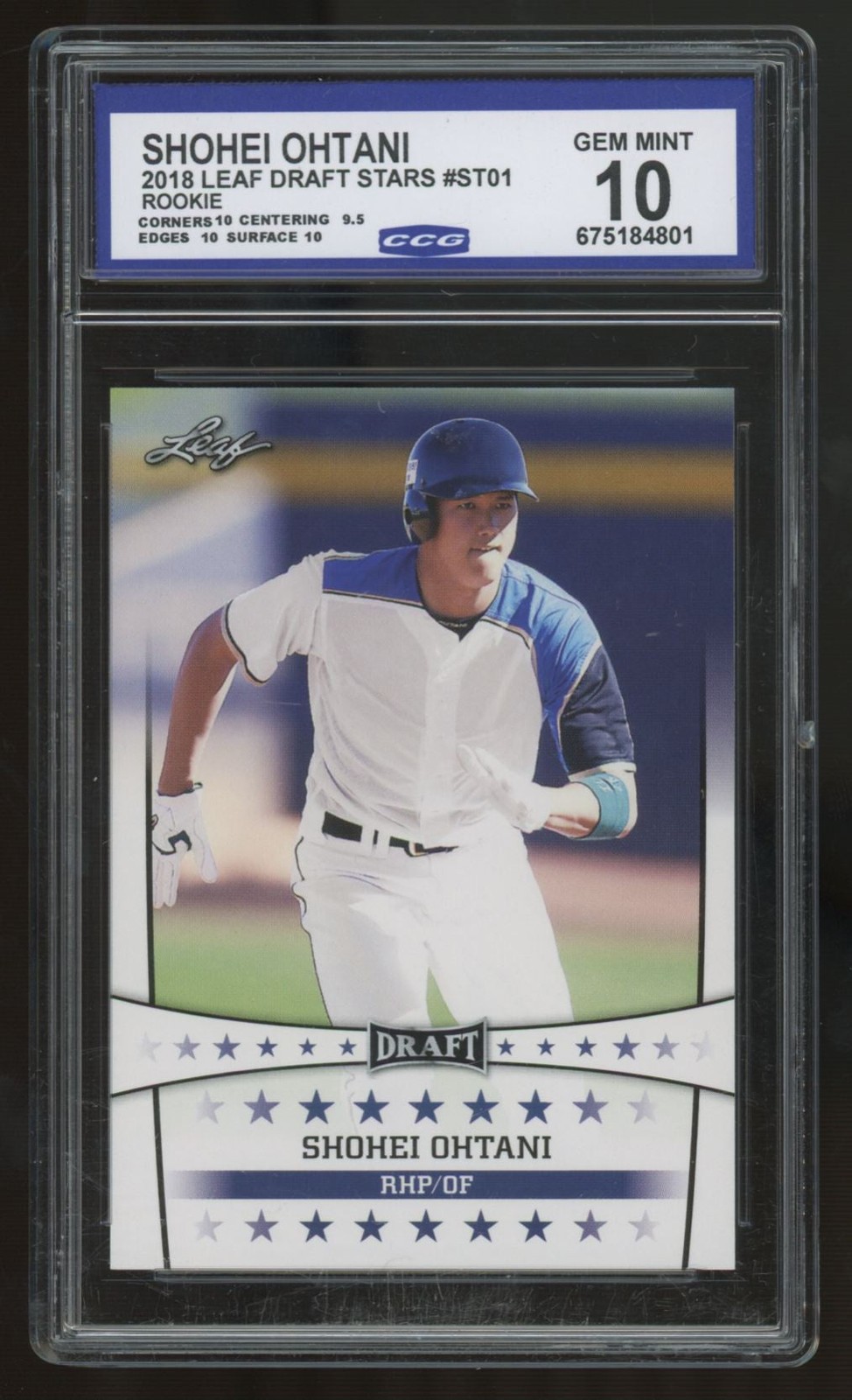 2018 Leaf Draft Shohei Ohtani Stars #ST-01 CCG 10