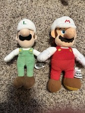 8" SUPER MARIO BROS NINTENDO FIRE MARIO/ Luigi NWT PLUSH 2011/2012 Lot Of 2