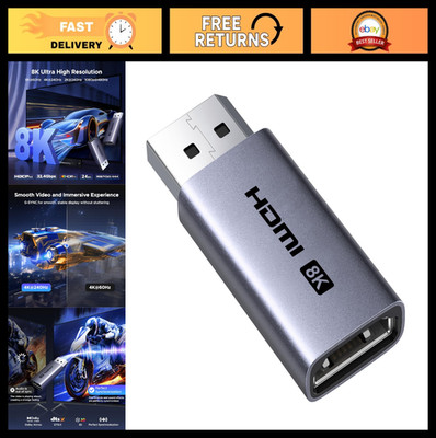 8K DisplayPort to HDMI Adapter 4K 240Hz Unidirectional Cable, DP 1.4 to HDMI 2.1