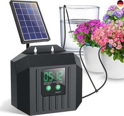 Biling Solar Automatische Bewässerung für Pflanzen im Urlaub, 3,5W 15M Solar B