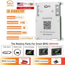 JK BMS 4S-8S 12V-24V 200A Li-ion LiFePo4 BMS with 1A Active Balance BT/RS485 lot