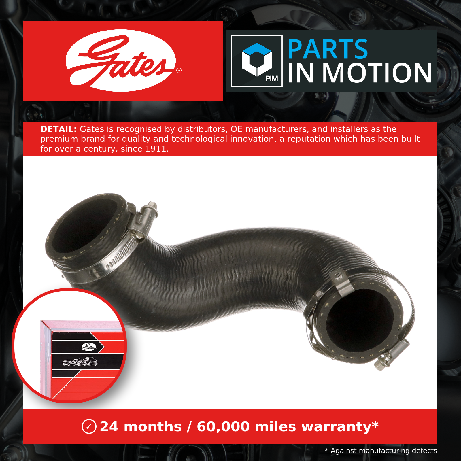 Air duct pipe AEM (Ethylene Acrylate Rubber) 09-1397 GATES for FORD KUGA I - Image 11