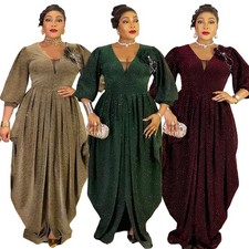 Long Evening Party Gown Maxi Gown Dubai Women Rhinestone Abaya Kaftan Dashiki