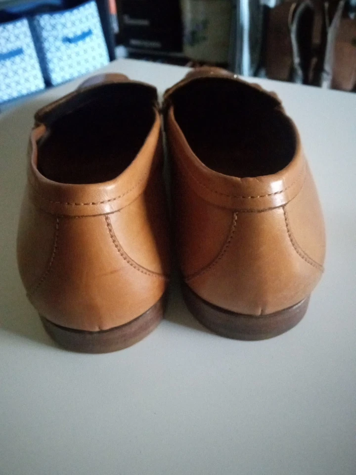 Leather Loafers Used Prada Sz10/Half Small Spot, Lots Of#1485lots Wear Left. - Image 3 of 4