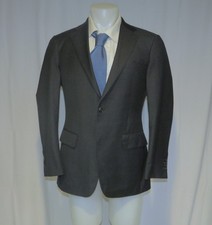 Suitsupply Vitale Barberis Super 110 Solid Charcoal Two Button Suit Jacket 38R