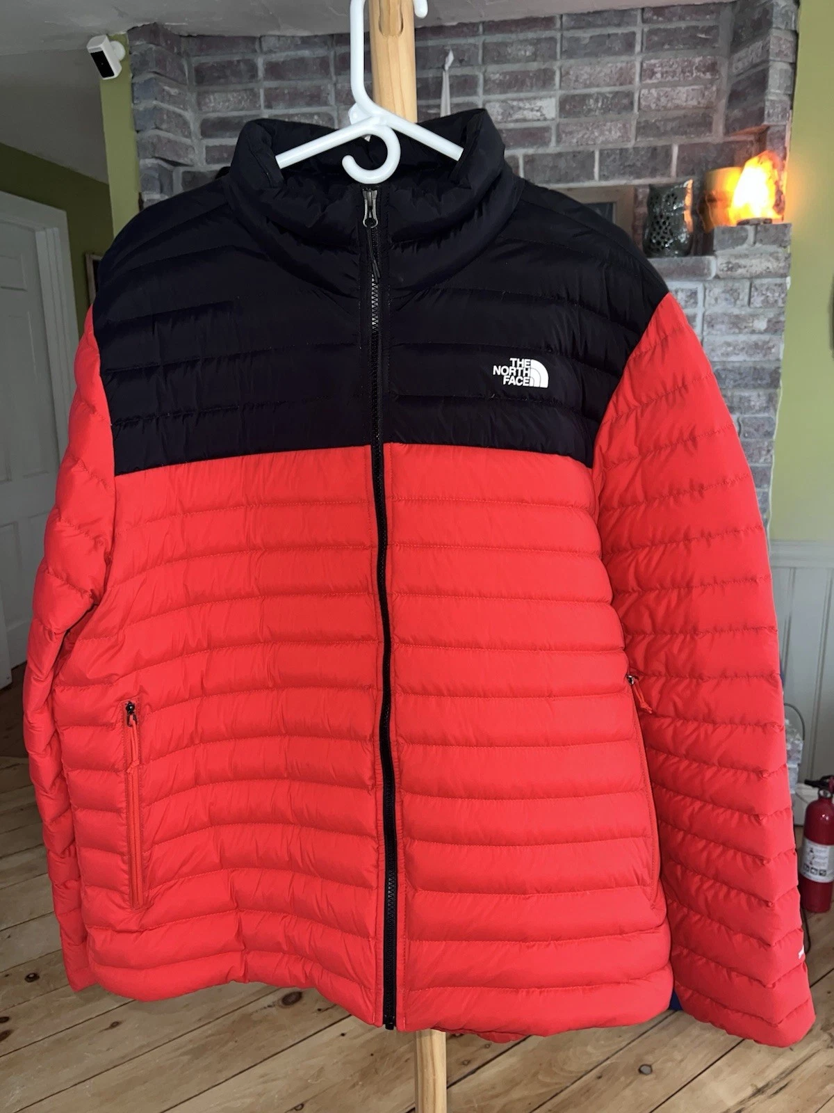 NWOT Mens NorthFace Stretch down jacket coat size XXL Fiery Red/Black Winter