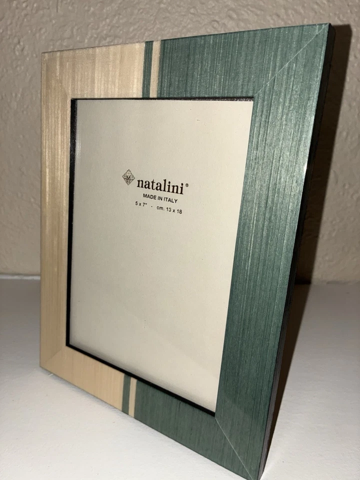 Фоторамка NATALINI 5 дюймов x 7 дюймов ручной работы деревянный мольберт войлок сзади зеленая слоновая кость - Изображение 2 из 4