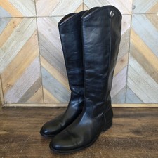 Frye Boots Womens Size 7B Black Leather Melissa Button 2 Knee High Riding Boots