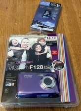 NIP Vivitar ViviCam F128 14.1MP Digital Camera, Grape Purple With 4GB SD Card