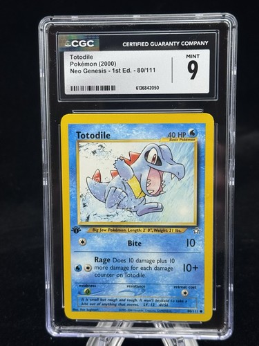 Totodile (1st Edition) graded CGC 9 for sale on eBay