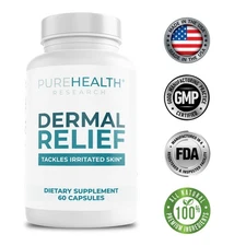 PureHealth Research Derma Relief - Skin Health,Vitamin D, E, Rhodiola Rosea