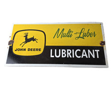 Vintage John Deere Porcelain Sign - Farm Tractor Gas Pump Multi Luber Sign