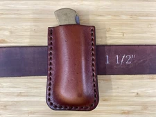 Leather Pocket Folding Knife Clip Case Sheath Buck 112 (Sheath Only)