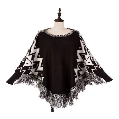 eUty Glitzhome Timely Sweater Poncho with Sleeves One Size Fits Most