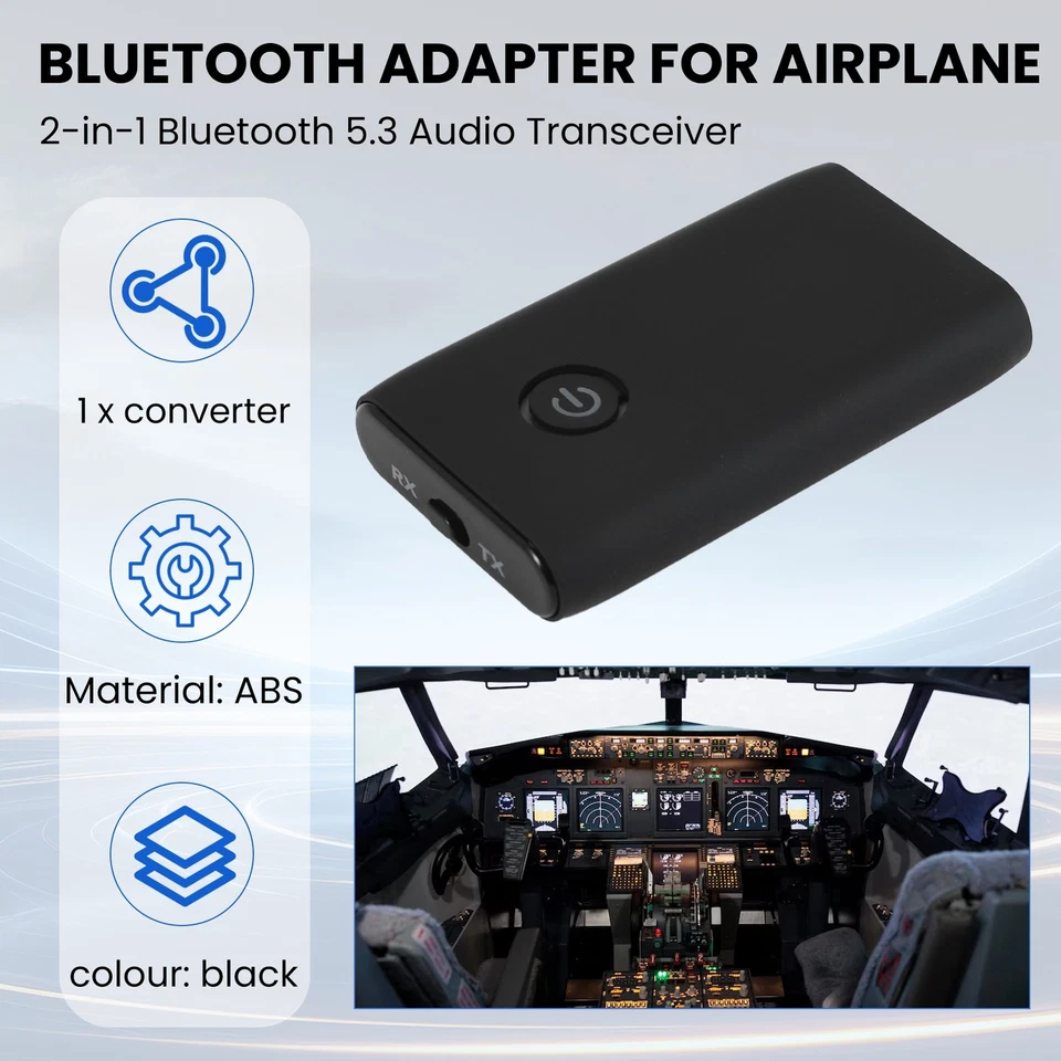 Bluetooth 5.3 Adapter for Airplane to 2  Headphones, 3.5mm Jack In-Flight9302 - Image 2 of 4