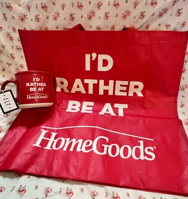 I d Rather Be At Home Goods Red Double Sided Ceramic Mug & Matching Reusable Bag