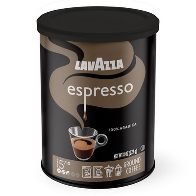 Espresso Ground Coffee, Medium Roast, 100% Arabica, 8 Oz Tin (Pack of 4)
