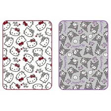 Sanrio Characters Hello Kitty Kuromi Face Pattern Soft Fleece Throw Blanket 1PC