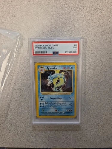 1999 POKEMON BASE SET UNLIMITED #6 GYARADOS-HOLO PSA 7