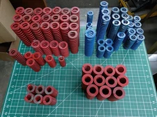 (Lot of 75) Assorted Size Die Springs Medium, Med Heavy, Heavy Mixed Brands