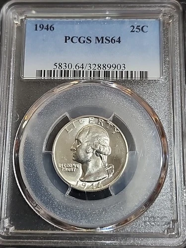 1946 Uncirculated Washington Quarter Silver 25C MS64 PCGS Free Shipping