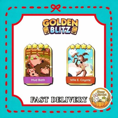 Monopoly Go Golden Blitz Stickers (Mud Bath and Wile E. Coyote)
