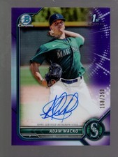 2022 Adam Macko Bowman Chrome Prospect Auto Purple Refractor 158/250 Mariners