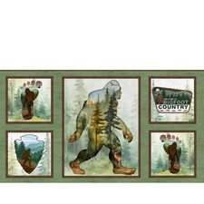 Bigfoot Country Block Panel 22x43" 6124 Fabric by the panel