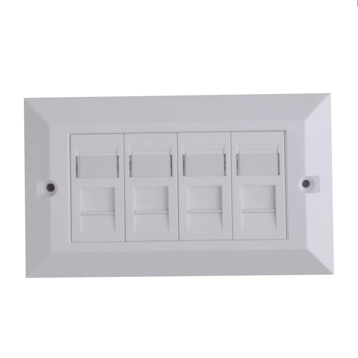 Lanview LVN126188UK-4 CAT6 Faceplate 4-port UK Type