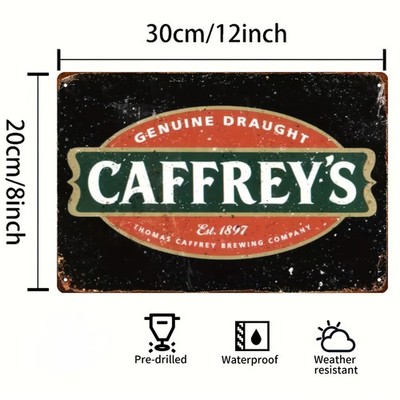 Vintage Caffrey's Irish Beer Genuine Tin Metal Signs Home Décor 8x12