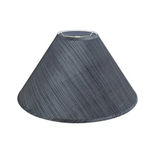 32203A, Empire Spider Lamp Shade, Grey & Black, 6" Top x 19" Bottom x 12" Sla...