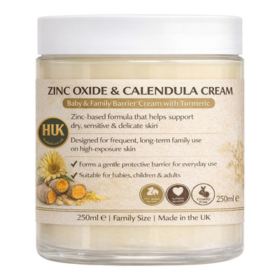Zinkoxid & Calendula Barriere Creme 250ml | Empfindliche, trockene & hochbelichtete Haut