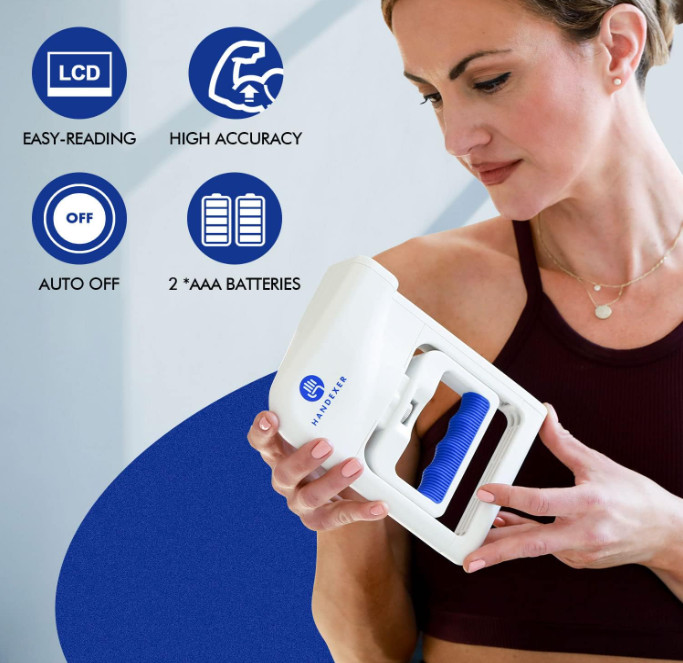 Grip Strength Tester 265lb/120kg, Digital Hand Dynamometer FDA Registered LCD