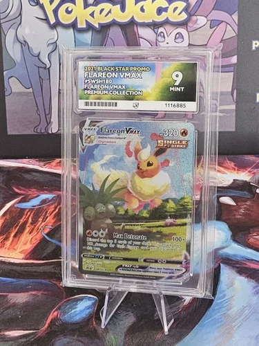 Flareon VMAX SWSH180 Premium Collection Black Star Promo Mint Ace 9
