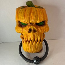 Halloween Animated Evil Pumpkin Skull Door Kn...