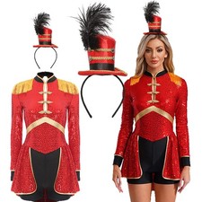 Women Rompers Tights Costume Suit Leotard Tassel Bodysuit Shoulder Uniforms For