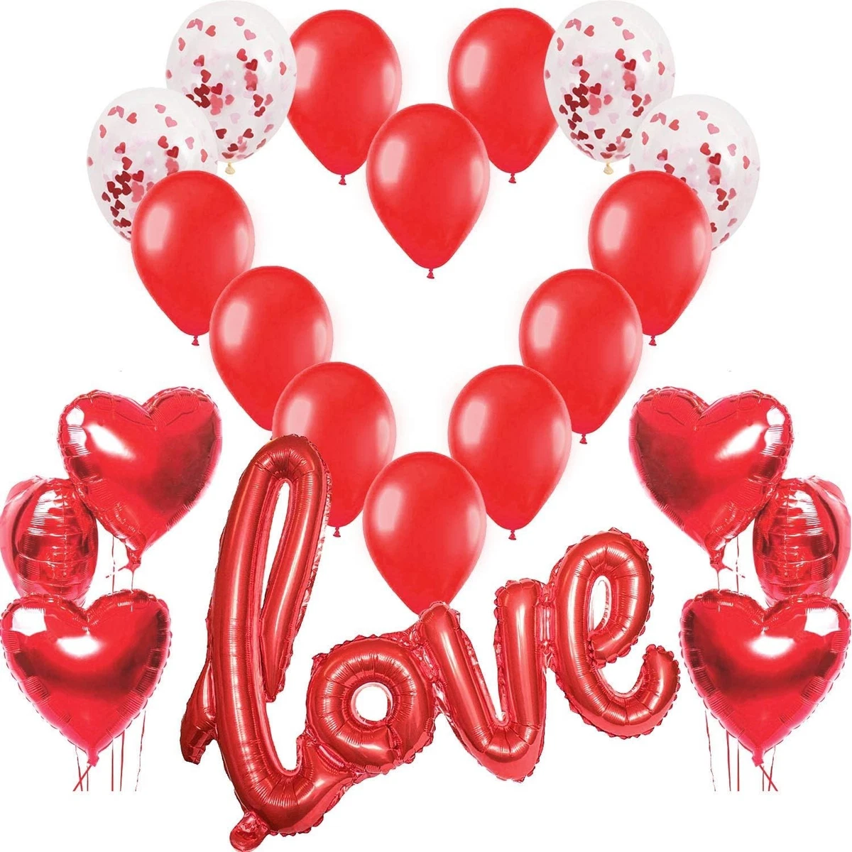 25 Palloncini A Cuore In Alluminio Da 22 Pollici - Decorazioni Per Feste In Foil - Riutilizzabili Per Compleanni, Baby Shower E Matrimoni - copertina