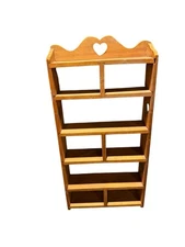 VTG Wood Heart Trinket Shelf Shadow Box Cottage Core 8.5” x 18.5” Country Farm