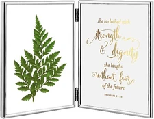 Rising Star Double Silver Picture Frames 5x7 Hinged Metal Photo Frame