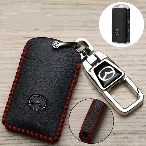 Leather KEY FOB CASE COVER for MAZDA CX-5 CX-6 CX-9 MAZDA 3 2019 ~ 2025 - Bild 1 von 7