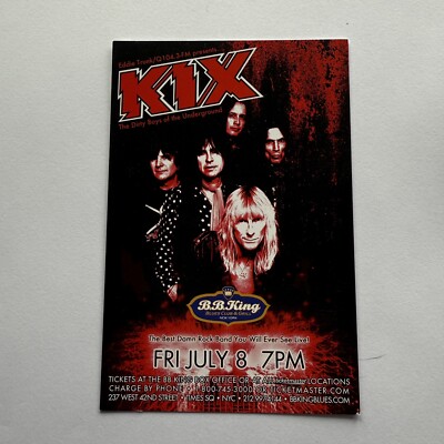 KIX / Loudness @ B.B. King 42nd St NYC Advertisement Postcard