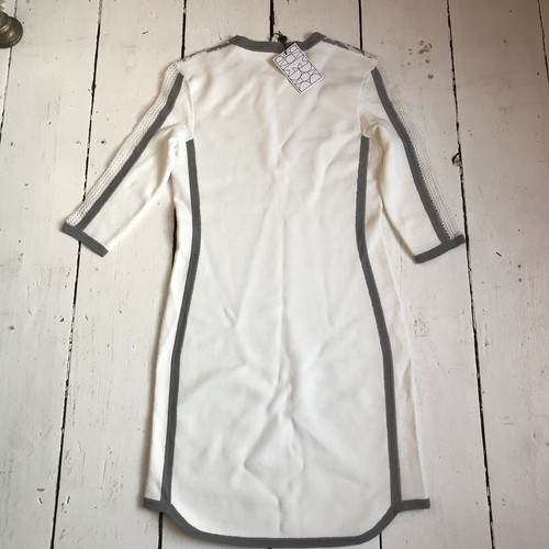 NWT DAGMAR White & Grey Jacquard Knit Damiri Dress Size Small EU 36 - Picture 8 of 12