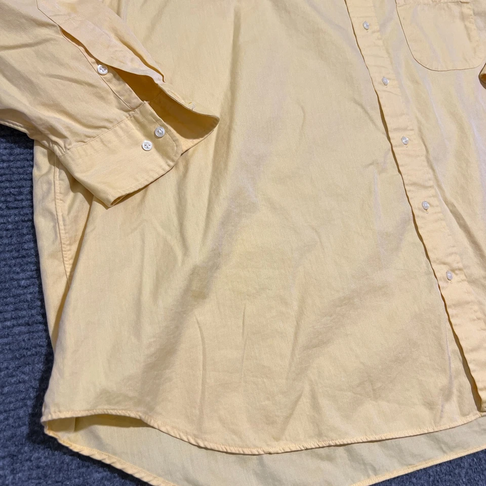 Vintage Burberry London Shirt Mens 22 - 35 Yellow Made in USA Big Man Size 4/5XL - Image 3 of 4