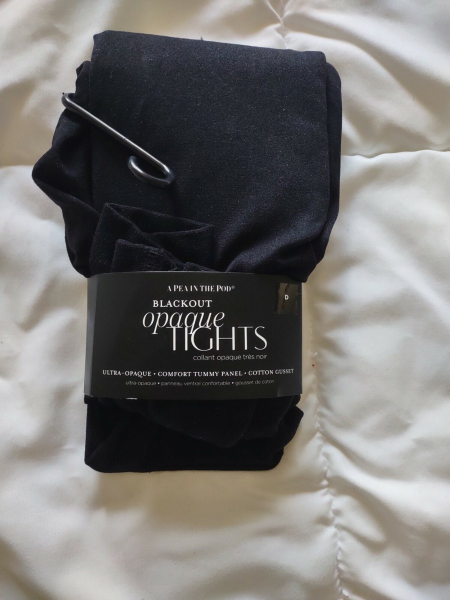 A Pea In The Pod Blackout Opaque Tights Size D 220-255 Lbs 5'2-6'0