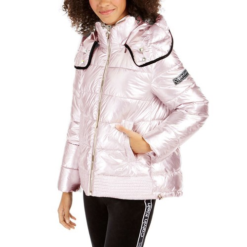 Pearl Hooded Puffer Jacket Pink 
