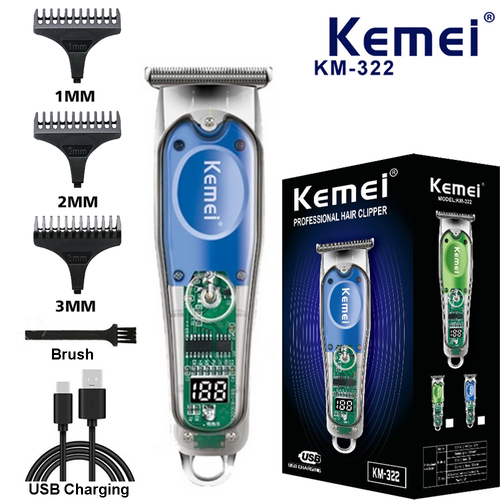 Nueva Cortapelos Kemei 0MM T-Blade Eléctrica Recargable Para Hombre KS48 - Imagen 13 de 24