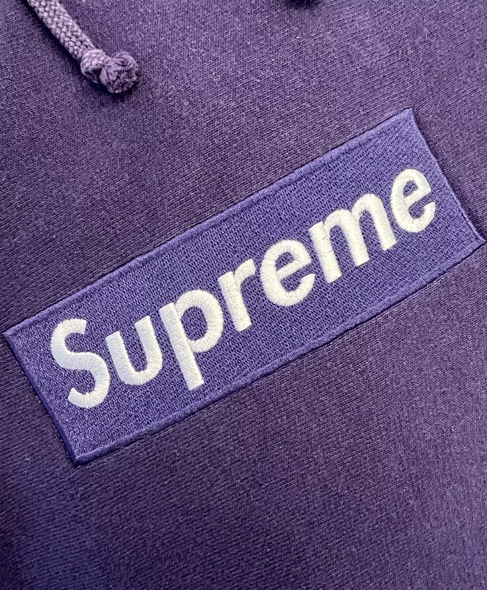 Purple on purple store box logo hoodie